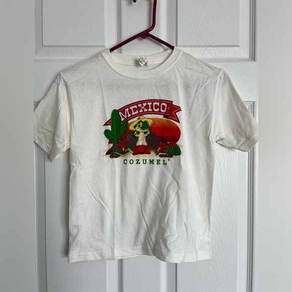 NEW kids child short sleeve white tshirt.  Medium 6-8 MEXICO Cozumel frog. - Picture 1 of 5